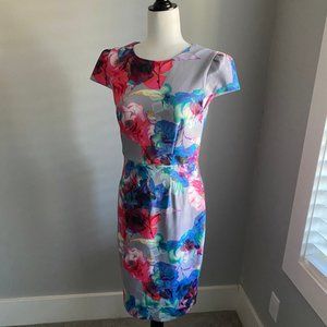 Betsey Johnson Floral Cap-sleeved Dress